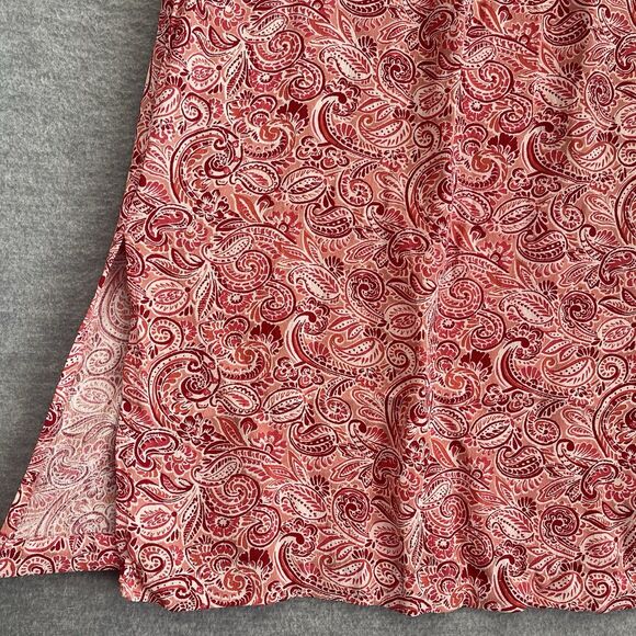 Cherokee Boho Midi Skirt Size XL Drawstring Red Paisley Church Work Fairy Drapey - Picture 5 of 11